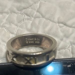 Tiffany & Co. Atlas 1995 Sterling Silver 925 Roman Numerals Band